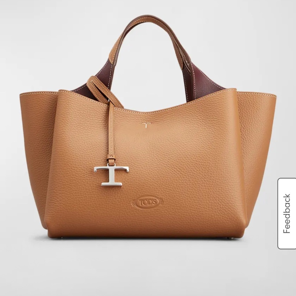 TOD'S Mini Leather Tote Bag in Kenia Bourdeaux